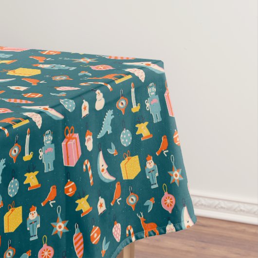 ヴィンテージクリスマスオーナメントパターン テーブルクロス (インサイチュ)