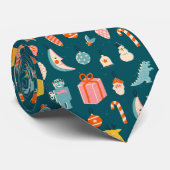 ヴィンテージクリスマスオーナメントパターン ネクタイ (ロール)