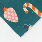 ヴィンテージクリスマスオーナメントパターン フリースブランケット (角)