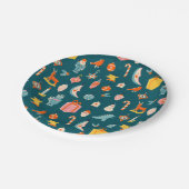 ヴィンテージクリスマスオーナメントパターン ペーパープレート (アングル)