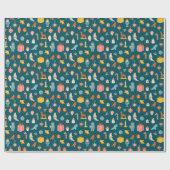 ヴィンテージクリスマスオーナメントパターン ラッピングペーパー (フラット)