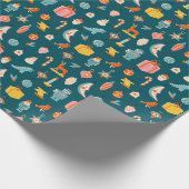 ヴィンテージクリスマスオーナメントパターン ラッピングペーパー (角)