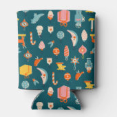 ヴィンテージクリスマスオーナメントパターン 缶クーラー (裏面)