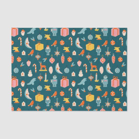 ヴィンテージクリスマスオーナメントパターン 薄葉紙 (正面)