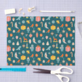 ヴィンテージクリスマスオーナメントパターン 薄葉紙 (クラフト)