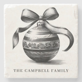 ヴィンテージクリスマスオーナメントファミリー名 ストーンコースター