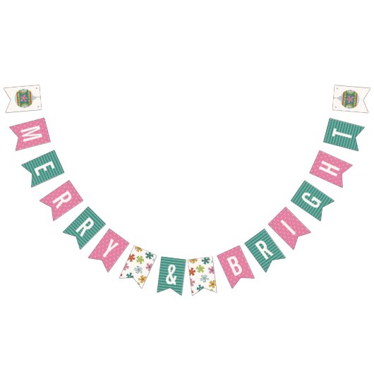 ヴィンテージクリスマスオーナメントホリデーバナー – 緑 バンティングフラッグ (全)