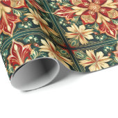 ヴィンテージクリスマスオーナメントラッピング紙 ラッピングペーパー (ロールコーナー)