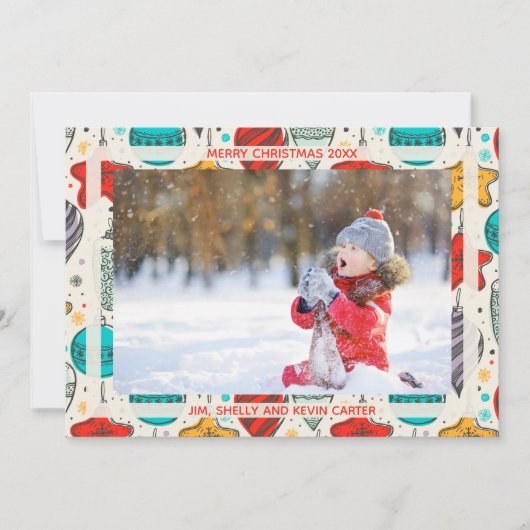 ヴィンテージクリスマスオーナメント写真 シーズンカード (正面)