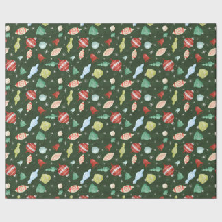 ヴィンテージクリスマスオーナメント包装紙 ラッピングペーパー