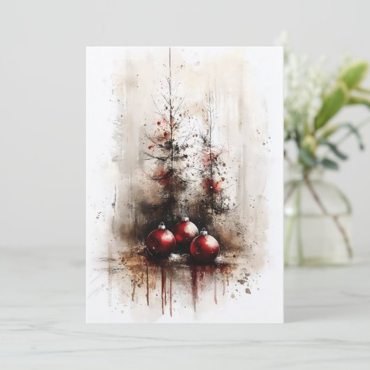 ヴィンテージクリスマスオーナメント小油絵 シーズンカード (スタンド正面)