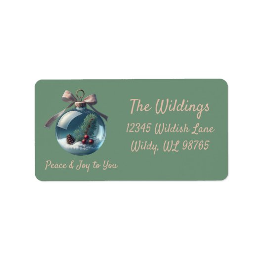 ヴィンテージクリスマスオーナメント差出人住所ラベル ラベル (正面)