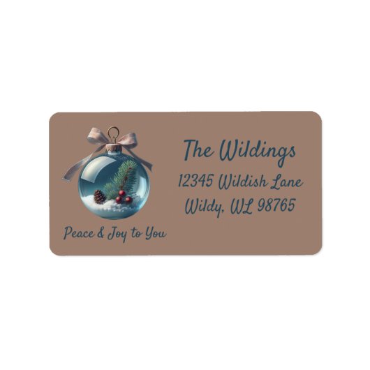 ヴィンテージクリスマスオーナメント差出人住所ラベル ラベル (正面)