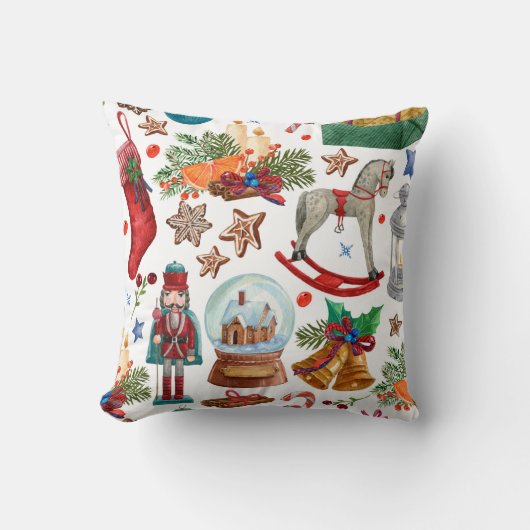 ヴィンテージクリスマスオーナメント、おもちゃ、  クッション (正面)