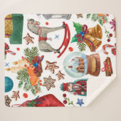 ヴィンテージクリスマスオーナメント、おもちゃ、  シェルパブランケット (正面(横))