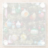 ヴィンテージクリスマスオーナメント ガラスコースター (裏面)