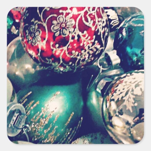 ヴィンテージクリスマスオーナメント スクエアシール (正面)