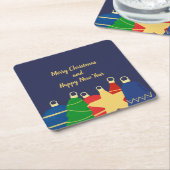 ヴィンテージクリスマスオーナメント スクエアペーパーコースター (アングル)