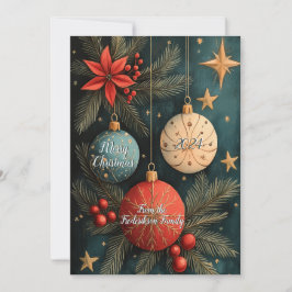 ヴィンテージクリスマスオーナメント フラットホリデーカード シーズンカード
