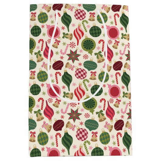 ヴィンテージクリスマスオーナメント ミディアムペーパーバッグ (正面)