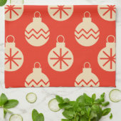 ヴィンテージクリスマスオーナメント モダン キッチンタオル (折り畳み)