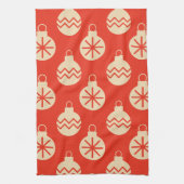 ヴィンテージクリスマスオーナメント モダン キッチンタオル (縦)