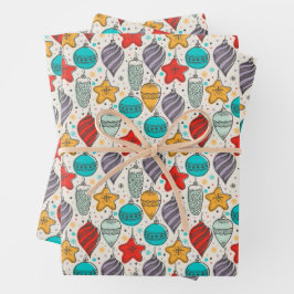 ヴィンテージクリスマスオーナメント ラッピングペーパーシート