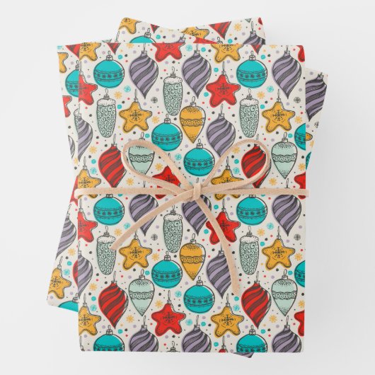 ヴィンテージクリスマスオーナメント ラッピングペーパーシート (インサイチュ)