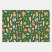 ヴィンテージクリスマスオーナメント ラッピングペーパーシート (正面)