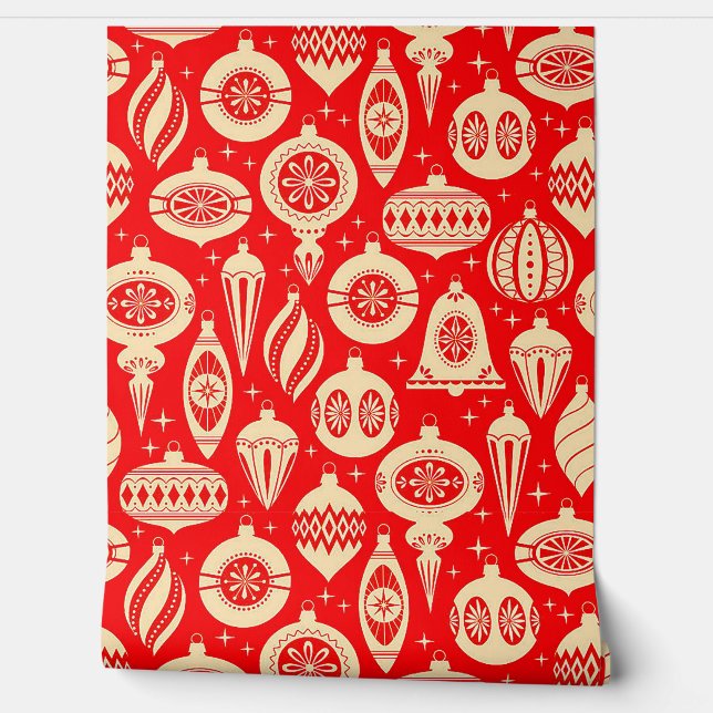 ヴィンテージクリスマスオーナメント 壁紙 (ほどく)