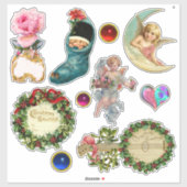 ヴィンテージクリスマスオーナメント,天使,ストッキング,宝石 シール (シート)
