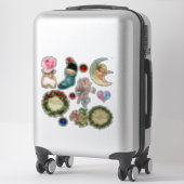 ヴィンテージクリスマスオーナメント,天使,ストッキング,宝石 シール (スーツケース)