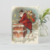 ヴィンテージクリスマスオープンハウスパーティーサンタクロース 招待状 (スタンド正面)