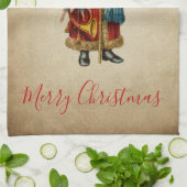 ヴィンテージクリスマスオールドワールドサンタクロース キッチンタオル (折り畳み)