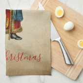 ヴィンテージクリスマスオールドワールドサンタクロース キッチンタオル (四つ折り)