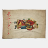 ヴィンテージクリスマスオールドワールドサンタクロース キッチンタオル (横)