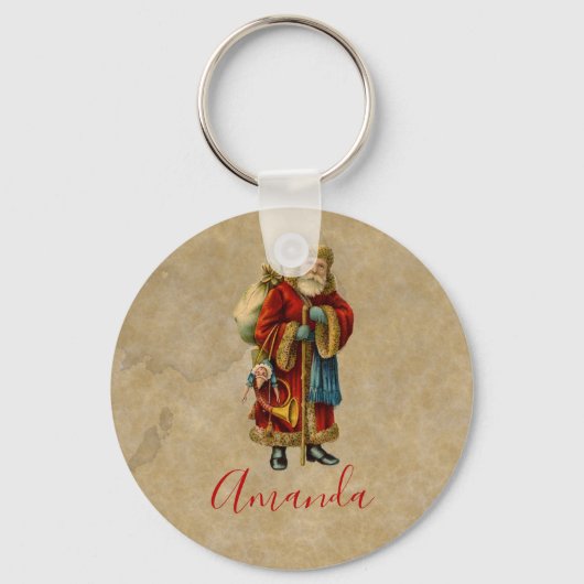 ヴィンテージクリスマスオールドワールドサンタクロース キーホルダー (正面)