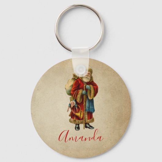 ヴィンテージクリスマスオールドワールドサンタクロース キーホルダー (正面)