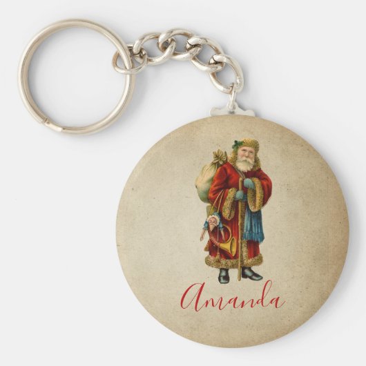 ヴィンテージクリスマスオールドワールドサンタクロース キーホルダー (正面)