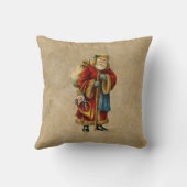 ヴィンテージクリスマスオールドワールドサンタクロース クッション (裏面)