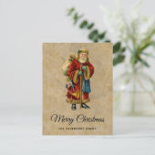 ヴィンテージクリスマスオールドワールドサンタクロース シーズンポストカード (スタンド正面)