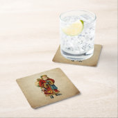 ヴィンテージクリスマスオールドワールドサンタクロース スクエアペーパーコースター (インサイチュ)