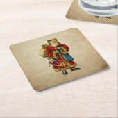 ヴィンテージクリスマスオールドワールドサンタクロース スクエアペーパーコースター (アングル)