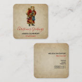 ヴィンテージクリスマスオールドワールドサンタクロース スクエア名刺 (正面/裏面)