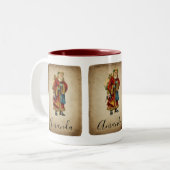 ヴィンテージクリスマスオールドワールドサンタクロース ツートーンマグカップ (正面左)