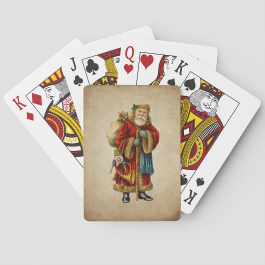 ヴィンテージクリスマスオールドワールドサンタクロース トランプ (裏面)