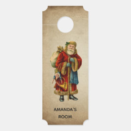 ヴィンテージクリスマスオールドワールドサンタクロース ドアノブサイン