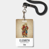 ヴィンテージクリスマスオールドワールドサンタクロース バッジ (ストラップ付き裏面)