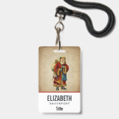 ヴィンテージクリスマスオールドワールドサンタクロース バッジ (ストラップ付き表面)