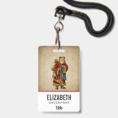 ヴィンテージクリスマスオールドワールドサンタクロース バッジ (ストラップ付き裏面)